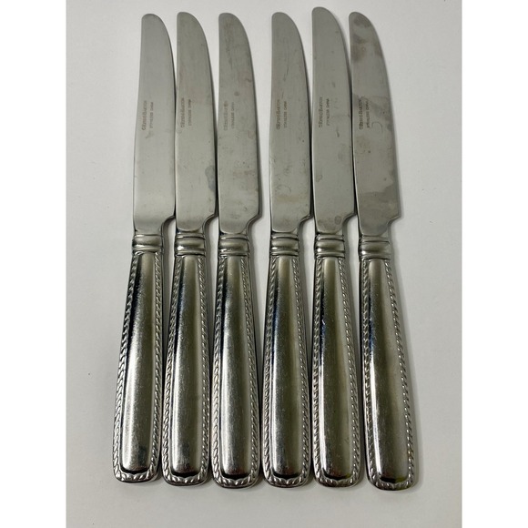 Reed & Barton Other - Reed & Barton BARRETT Rope Feathered Edge Glossy Dinner Knives 9 3/4" Lot Of 6